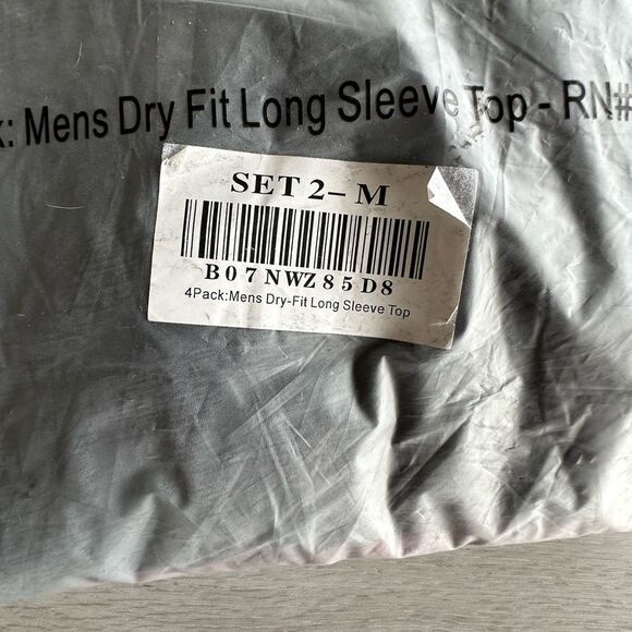 Real Essentials 4 Pack: Dry-Fit LS shirt BLK, Grey, Teal, Burgundy M NWT IN PKG - Picture 9 of 9